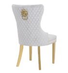 Cream Dining Chair with Gold Legs & Lion Knocker