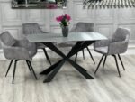 New York Grey Stone Top Dining Table