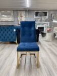 Plush Velvet Dining Chair with Gold Frame GREY