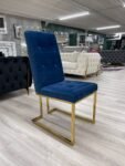 Plush Velvet Dining Chair with Gold Frame GREY