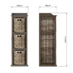 Maya Kubu Tall Storage Unit 3 Baskets High