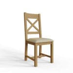 PAIR of Robus Oak Dining Chairs Cross Back1