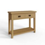 Robus Oak Console Table with Drawers and Unde6