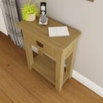 Robus Oak Telephone Table with Drawer and She3